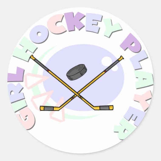 Meisjesoverhemden en cadeautjes voor Hockey Player Ronde Sticker (Voorkant)