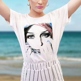 Meisjesportret  ogen Waterverf schilderkunst T-shirt