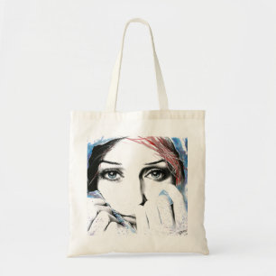 Meisjesportret ogen Waterverf schilderkunst Tote Bag