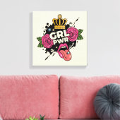 Meisjespower Tattoo stijl Canvas Afdruk (Insitu (Woonkamer))