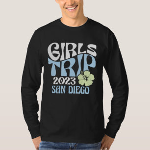 Meisjesreis 2023 San Diego Strandbestemming Retro T-shirt