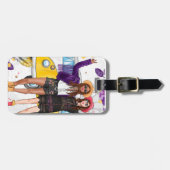 Meisjesreis, Boho, gepersonaliseerd bagagelabel (Voorkant horizontaal)