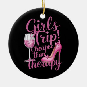 Meisjesreis goedkoper dan therapie Weekend wijnfee Keramisch Ornament