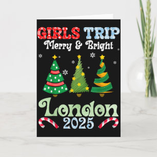 Meisjesreis Merry Bright Kerstmis In Londen Vakant Kaart