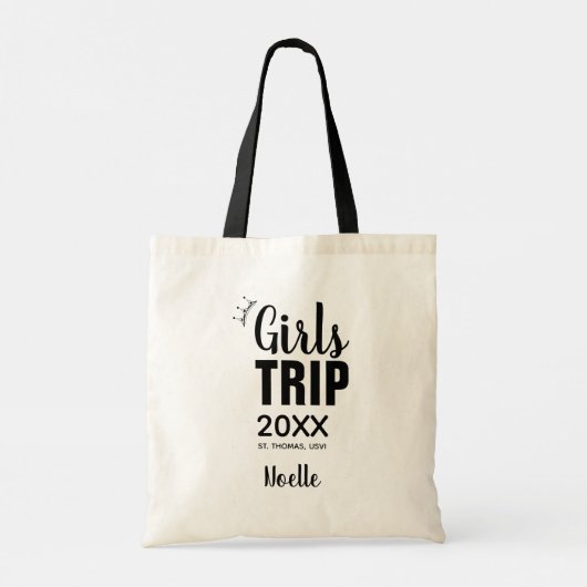 Meisjesreis met kroon, Jaar & Naam Tote Bag (Achterkant)