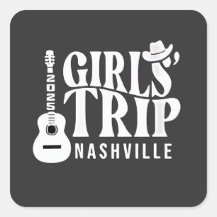 Meisjesreis Nashville 2025 Vakantie Zomer Vierkante Sticker