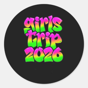 Meisjesreis New Orleans Louisiana 2026 Graffiti Gr Ronde Sticker