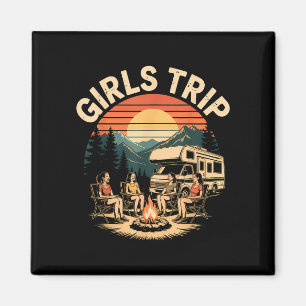 Meisjesreis rv kamperen camper vrienden reis magneet