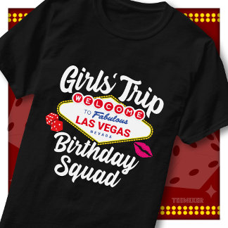 Meisjesreis Vegas Verjaardagsploeg Welkomstbord T-shirt