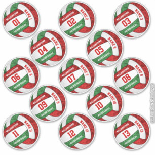 meisjesroodgroene volleybalspelernamen 13 sticker