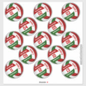 meisjesroodgroene volleybalspelernamen 13 sticker (Vel)