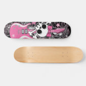 Meisjesschedel met roze gitaar skateboard (Horizontaal)