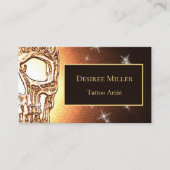 Meisjesschedelgothic Gold Glitter Metallic Visitekaartje (Voorkant)