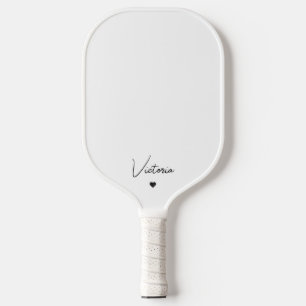 Meisjesscript persoonlijke naam en hart pickleball paddle