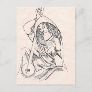 Meisjesspeelster Briefkaart