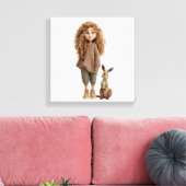 meisjesstijl canvas afdruk (Insitu (Woonkamer))