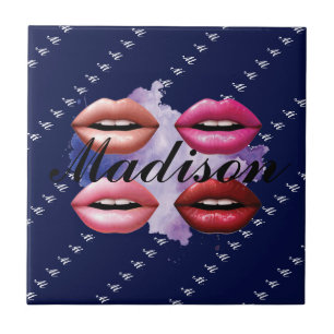 Meisjesstijl Lips Beauty Custom Tegeltje