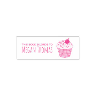 Meisjesstort Dit boek behoort tot de naam Cupcake Zelfinktende Stempel