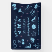 Meisjesuitje aan het strand welkom prikbord ontwer spandoek (Verticaal)