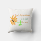 Meisjesuitje feest naam datum plaats zonnebloem  kussen (Achterkant)