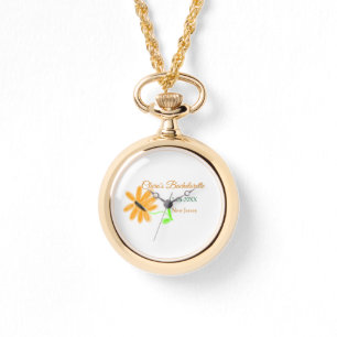 Meisjesuitje voeg naam datum plaats zonnebloem toe horloge