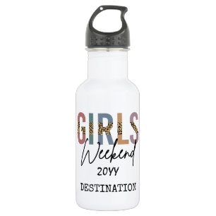 Meisjesweekend Luipaardprint Meisjesreis vakantie Waterfles