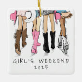 Meisjesweekend Nashville Mode-illustratie Cadeau Keramisch Ornament (Voorkant)