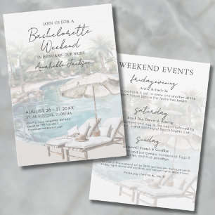Meisjesweekend Tropisch Zwembad Bruidsfeest Kaart