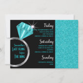 Meisjesweekend | zwart & Turquoise Kaart (Achterkant)