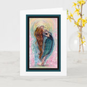 'Meisjeswerper'.Wenskaart Kaart (Gele Bloem)