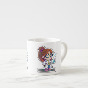Meisjeswetenschapper Sticker Art Espresso Mok