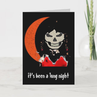 meisjesziel, het is een lange nacht geweest kaart