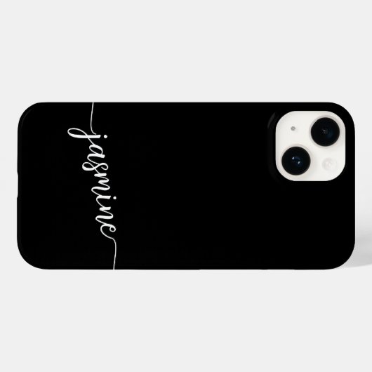 Meisjeszwart monogram Naam Handtekening Manuscript Case-Mate iPhone Case (Achterkant (horizontaal))