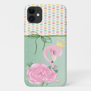 Meiskleurige Buttonnen, Baby Flamingo iPhone 11 Hoesje