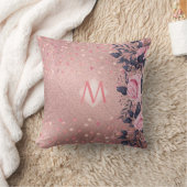 Meislust Ever ROSEGOLD Blue Pink Floral MONOGRAM Kussen (Deken)