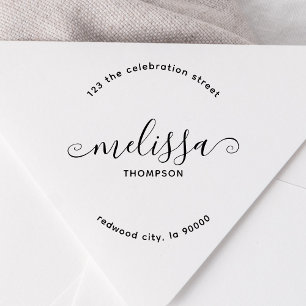 Meisminimaal Elegant Script Return-adres Zelfinktende Stempel