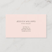 Meisminimaal Moderne kalligrafie Blush Pink Visitekaartje (Achterkant)