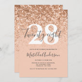 Meismoderne pekglitter-typografie verjaardag (Voorkant / Achterkant)