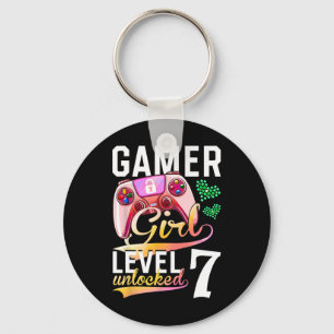Meisniveau 7 Onvergrendelde videogame 7e verjaarda Sleutelhanger