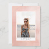 Meisroze bachelorette foto aankondiging (Achterkant)