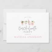 Meisroze cocktail, stijlvol bachelorette aankondiging (Voorkant)