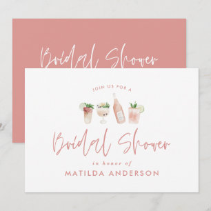 Meisroze cocktail, stijlvol, modern vrijgezellenfe aankondiging