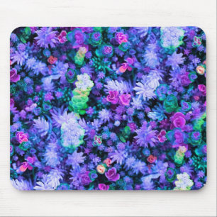 Meisroze en Paarse Floral Succulents Muismat