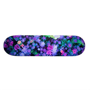 Meisroze en Paarse Floral Succulents Skateboard