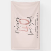 Meisroze glitter modern stijlvol 40ste verjaardag spandoek (Verticaal)