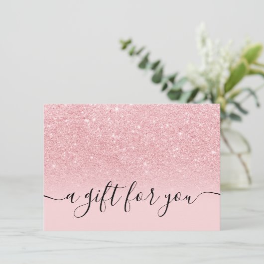 Meisroze glitter ombre sparkles certificate (Staand voorkant)