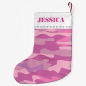 Meisroze legerkamouflage kerstbedekking kleine kerstsok (Achterkant)