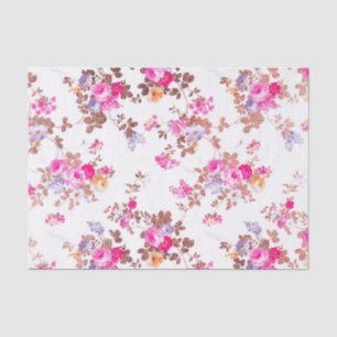 Meisroze roze roze roze goudkleurige flora tissuepapier