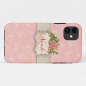 Meisroze rozen gepersonaliseerd Case-Mate iPhone case (Achterkant (horizontaal))