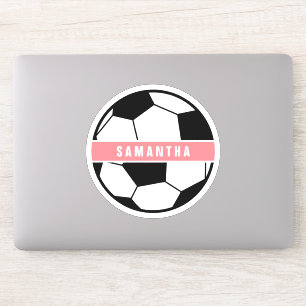 Meisroze Voetbal Meisroze sportmonogram Sticker